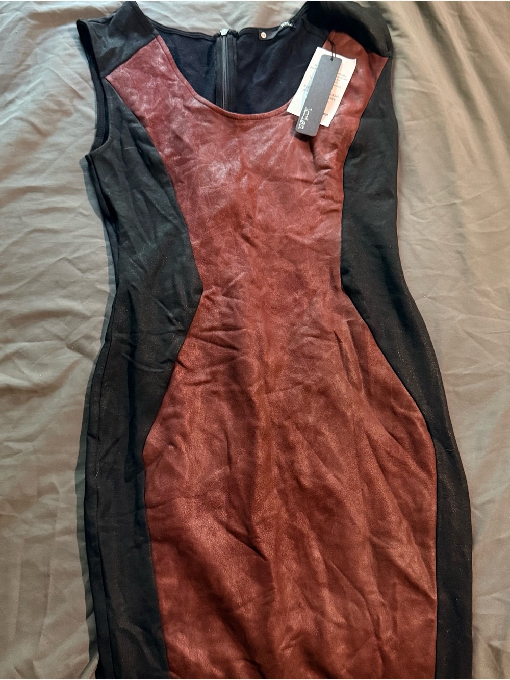 Women's Black and brown  Panel Bodycon Dress